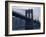 Sunset Behind the Brooklyn Bridge and Manhattan on a Humid Summer Evening-John Nordell-Framed Photographic Print