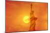 Sunset Behind the Statue of Liberty-Tony Craddock-Mounted Photographic Print