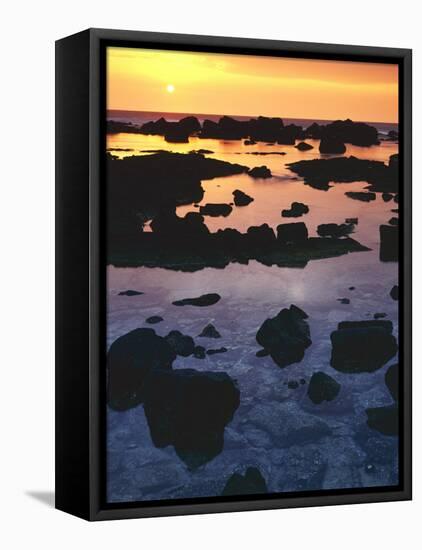 Sunset, Big Island of Hawaii, Kona Coast, Hawaii, USA-Charles Gurche-Framed Premier Image Canvas