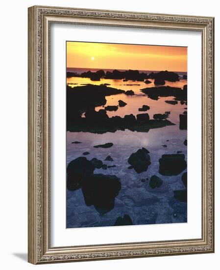 Sunset, Big Island of Hawaii, Kona Coast, Hawaii, USA-Charles Gurche-Framed Photographic Print