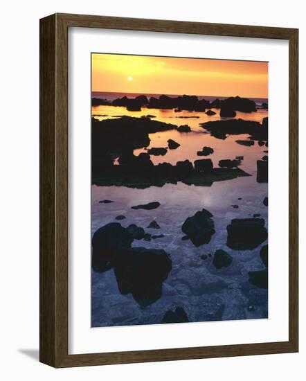 Sunset, Big Island of Hawaii, Kona Coast, Hawaii, USA-Charles Gurche-Framed Photographic Print