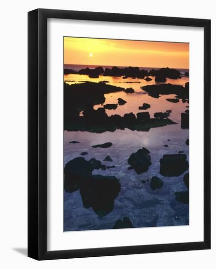 Sunset, Big Island of Hawaii, Kona Coast, Hawaii, USA-Charles Gurche-Framed Photographic Print