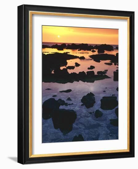 Sunset, Big Island of Hawaii, Kona Coast, Hawaii, USA-Charles Gurche-Framed Photographic Print