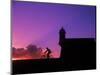 Sunset Bike Ride at El Morro Fort, Old San Juan, Puerto Rico-Bill Bachmann-Mounted Photographic Print