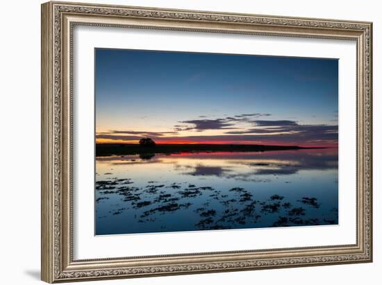 Sunset Blue Hour on the Causeway on Holy Island, Northumberland England UK-Tracey Whitefoot-Framed Photographic Print