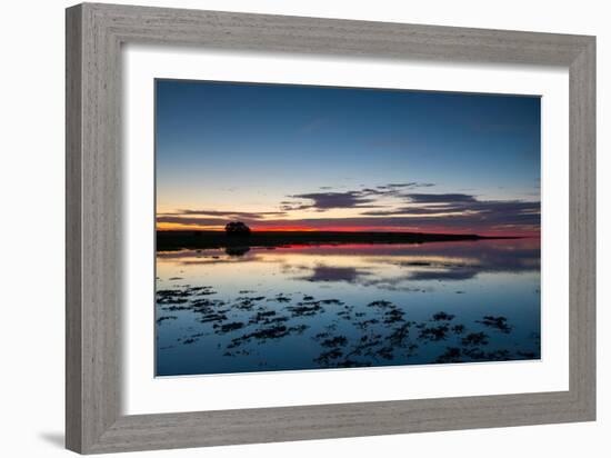 Sunset Blue Hour on the Causeway on Holy Island, Northumberland England UK-Tracey Whitefoot-Framed Photographic Print