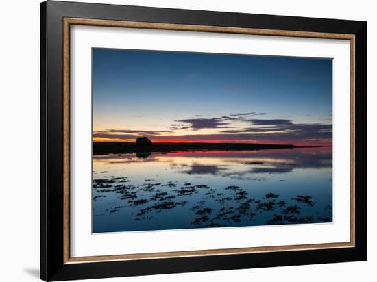 Sunset Blue Hour on the Causeway on Holy Island, Northumberland England UK-Tracey Whitefoot-Framed Photographic Print