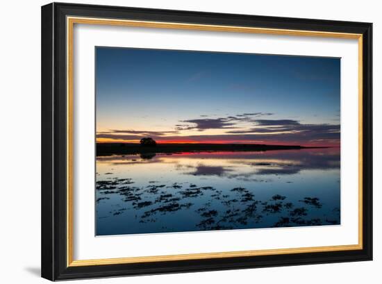 Sunset Blue Hour on the Causeway on Holy Island, Northumberland England UK-Tracey Whitefoot-Framed Photographic Print