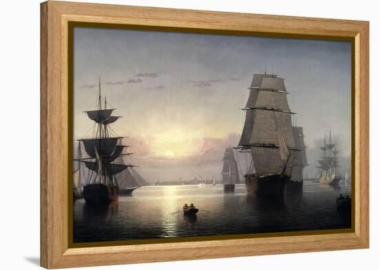Sunset, Boston Harbor-Fitz Hugh Lane-Framed Premier Image Canvas