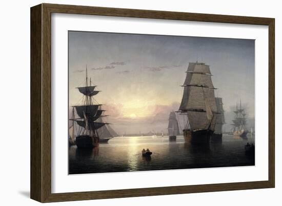 Sunset, Boston Harbor-Fitz Hugh Lane-Framed Giclee Print