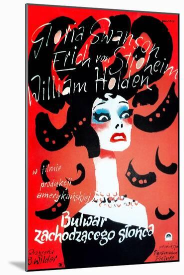 Sunset Boulevard, (AKA Bulwar Zachodzacego Slonca), Polish Poster Art, Gloria Swanson, 1950-null-Mounted Art Print