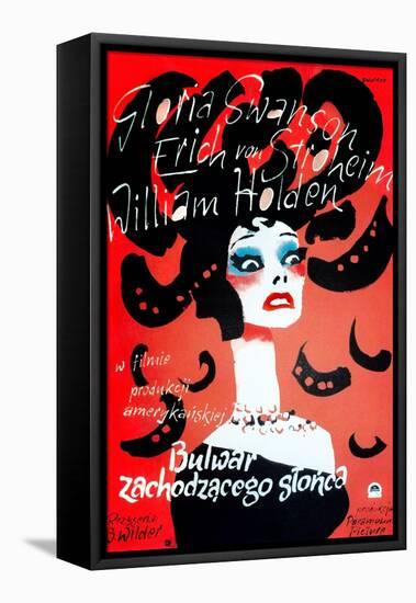 Sunset Boulevard, (AKA Bulwar Zachodzacego Slonca), Polish Poster Art, Gloria Swanson, 1950-null-Framed Stretched Canvas