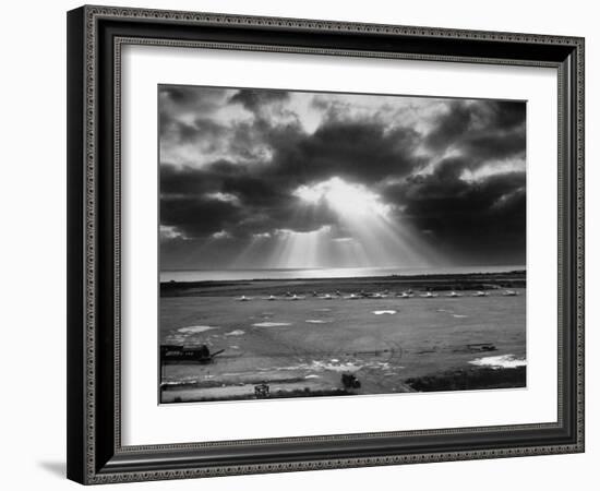 Sunset Breaking on Us Airbase across the East China Sea from Mainland China-Carl Mydans-Framed Photographic Print