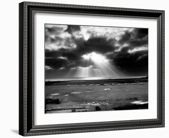 Sunset Breaking over US Airbase Across East China Sea from Mainland China-Carl Mydans-Framed Photographic Print