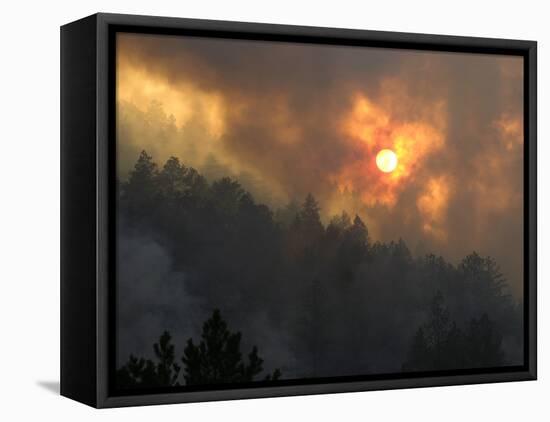 Sunset Breaks Through Smoke of the Hayman Wildfire-null-Framed Premier Image Canvas