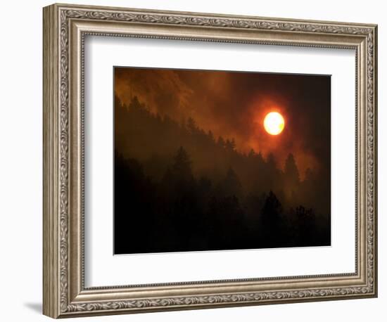 Sunset Breaks Through Smoke of the Hayman Wildfire-null-Framed Photographic Print