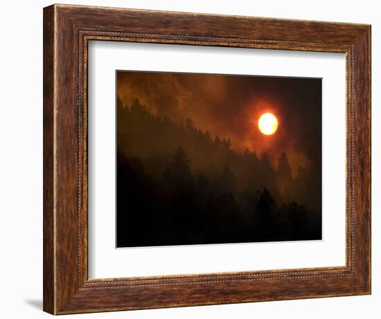 Sunset Breaks Through Smoke of the Hayman Wildfire-null-Framed Photographic Print