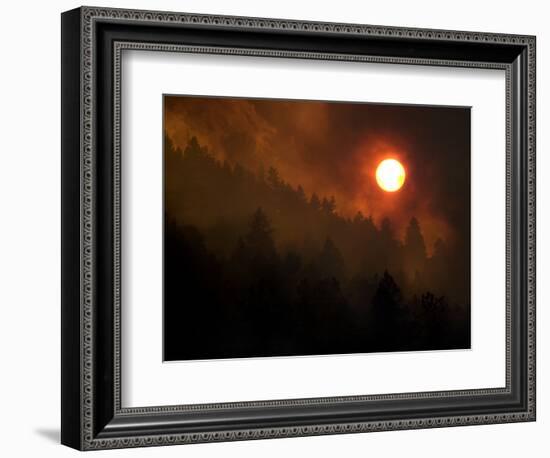 Sunset Breaks Through Smoke of the Hayman Wildfire-null-Framed Photographic Print