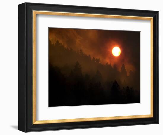 Sunset Breaks Through Smoke of the Hayman Wildfire-null-Framed Photographic Print