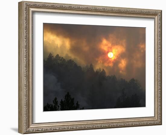 Sunset Breaks Through Smoke of the Hayman Wildfire-null-Framed Photographic Print