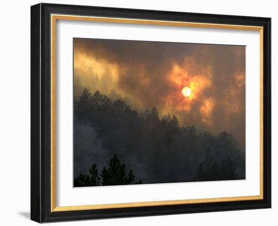 Sunset Breaks Through Smoke of the Hayman Wildfire-null-Framed Photographic Print