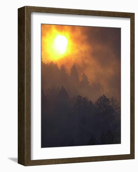 Sunset Breaks Through Smoke of the Hayman Wildfire-null-Framed Photographic Print