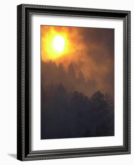 Sunset Breaks Through Smoke of the Hayman Wildfire-null-Framed Photographic Print