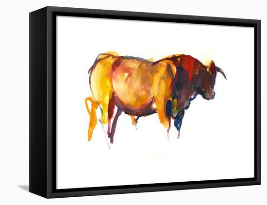 Sunset Bull, 2010-Mark Adlington-Framed Premier Image Canvas