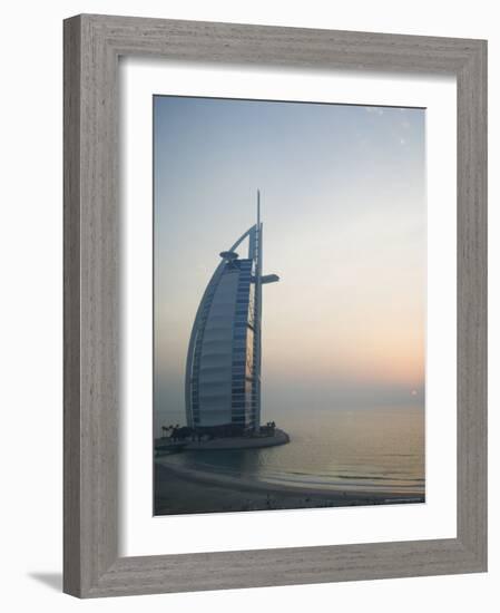 Sunset, Burj Al Arab Hotel, Dubai, United Arab Emirates, Middle East-Amanda Hall-Framed Photographic Print