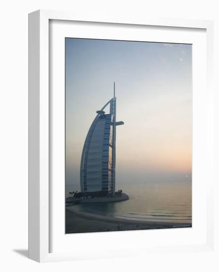 Sunset, Burj Al Arab Hotel, Dubai, United Arab Emirates, Middle East-Amanda Hall-Framed Photographic Print