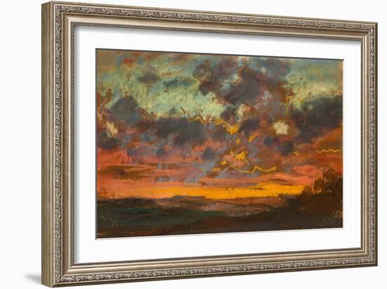 Sunset, C.1868 (Pastel on Paper)-Claude Monet-Framed Giclee Print