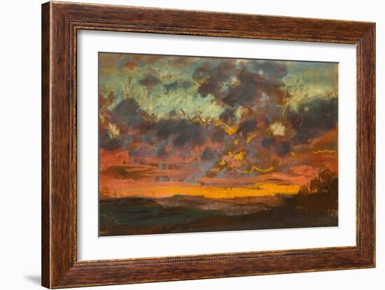 Sunset, C.1868 (Pastel on Paper)-Claude Monet-Framed Giclee Print