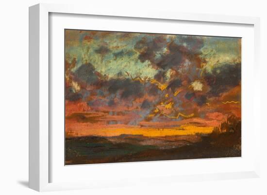 Sunset, C.1868 (Pastel on Paper)-Claude Monet-Framed Giclee Print