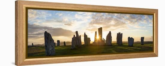 Sunset, Callanish Standing Stones, Isle of Lewis, Outer Hebrides, Scotland-Peter Adams-Framed Premier Image Canvas
