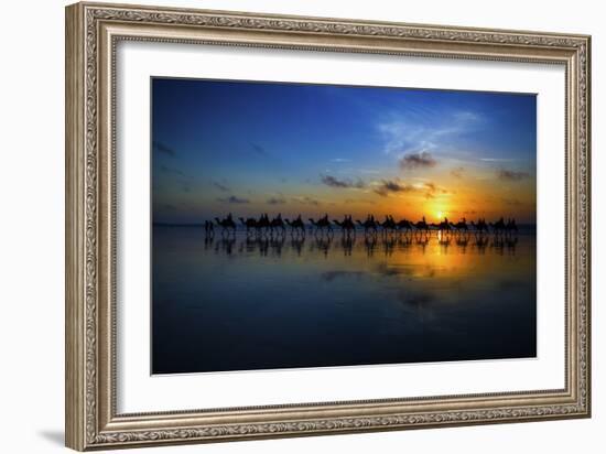 Sunset Camel Ride-Louise Wolbers-Framed Giclee Print