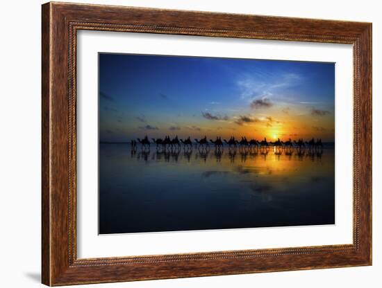 Sunset Camel Ride-Louise Wolbers-Framed Giclee Print