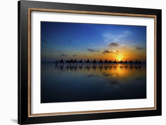 Sunset Camel Ride-Louise Wolbers-Framed Giclee Print