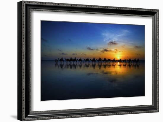 Sunset Camel Ride-Louise Wolbers-Framed Giclee Print