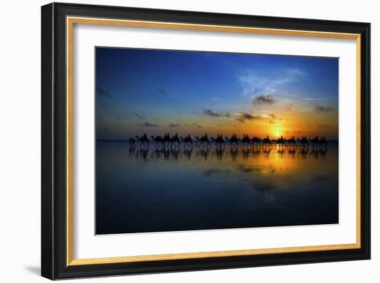 Sunset Camel Ride-Louise Wolbers-Framed Giclee Print