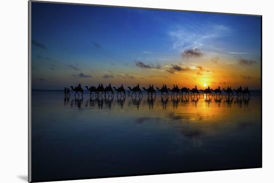 Sunset Camel Ride-Louise Wolbers-Mounted Giclee Print