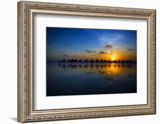 Sunset Camel Ride-Louise Wolbers-Framed Photographic Print