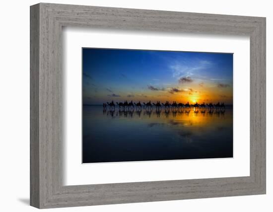 Sunset Camel Ride-Louise Wolbers-Framed Photographic Print