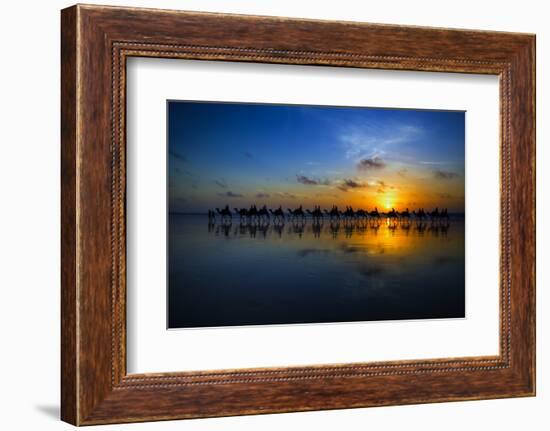 Sunset Camel Ride-Louise Wolbers-Framed Photographic Print