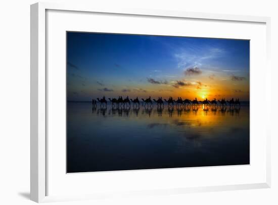 Sunset Camel Ride-Louise Wolbers-Framed Photographic Print