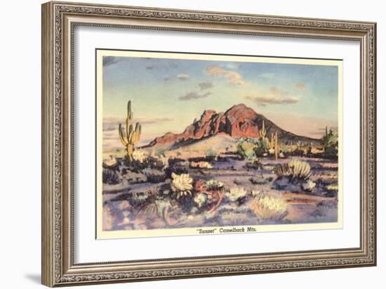 Sunset, Camelback Mountain, Arizona-null-Framed Art Print