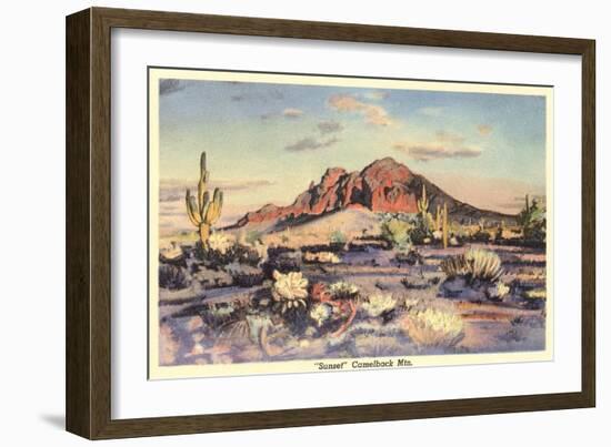 Sunset, Camelback Mountain, Arizona-null-Framed Art Print