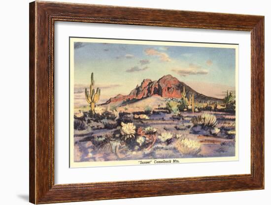 Sunset, Camelback Mountain, Arizona-null-Framed Art Print