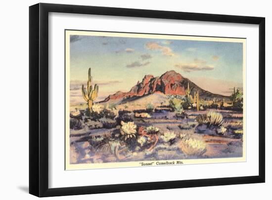 Sunset, Camelback Mountain, Arizona-null-Framed Art Print