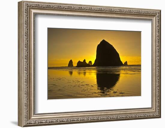 Sunset, Cannon Beach, Oregon, USA-Michel Hersen-Framed Photographic Print