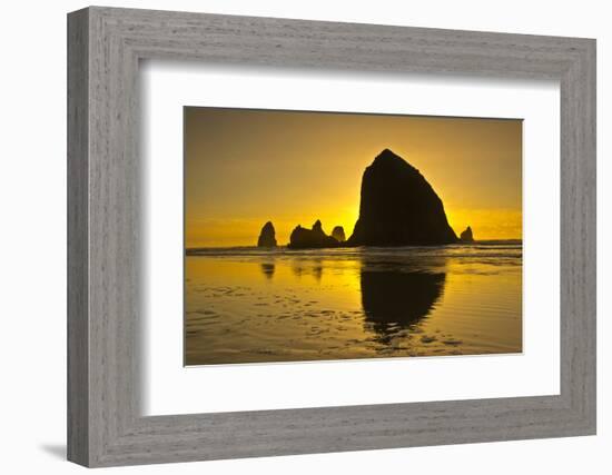 Sunset, Cannon Beach, Oregon, USA-Michel Hersen-Framed Photographic Print